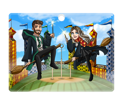 Custom Turned Wizard Portrait + Christmas Acrylic Ornament